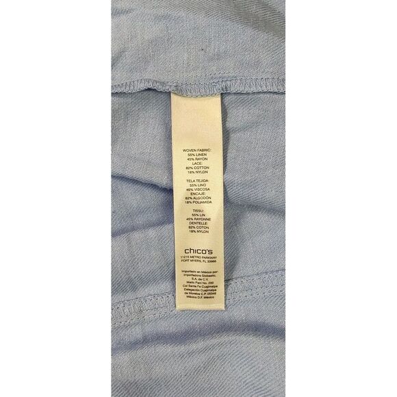 Chico's Lovely Lace Mix Duster Jacket Size 2 Large With Scarf - Picture 7 of 9